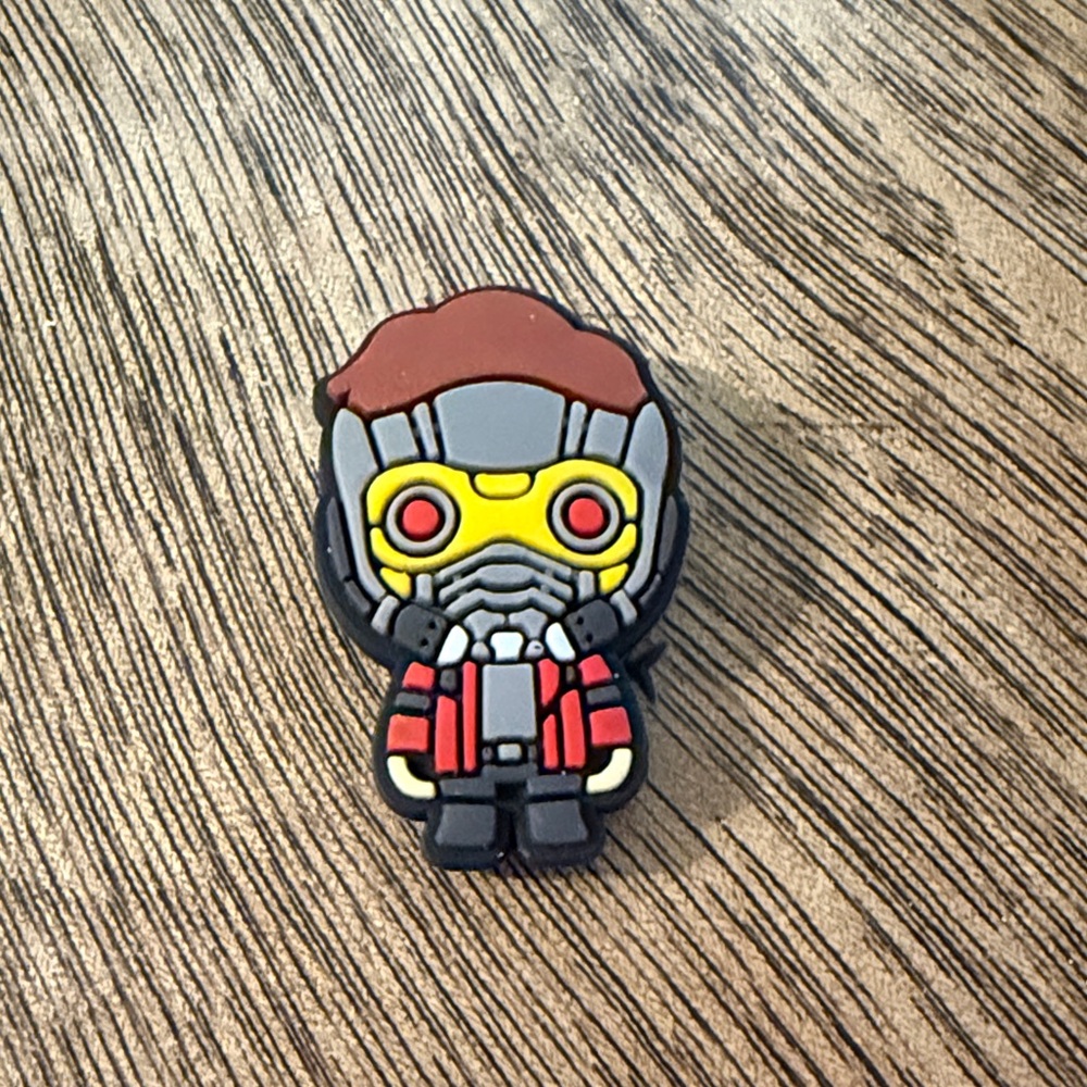 Marvel Star Lord Red Gray Shoe Croc Charm